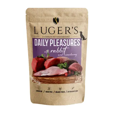 Luger`s Daily Pleasures Dog Adult - Пълноценна мокра храна за кучета със заешко и червени боровинки - пауч 10 х 500 г