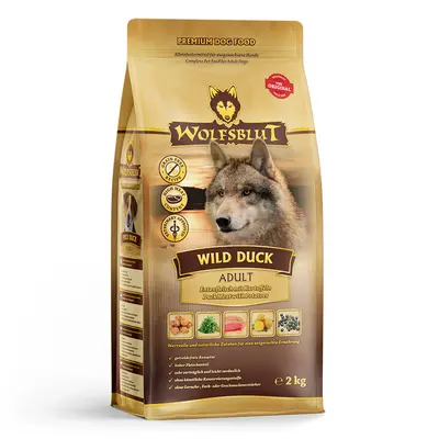 Wolfsblut Wild Duck Adult - суха храна за кучета с дива патица и картофи, 2 кг