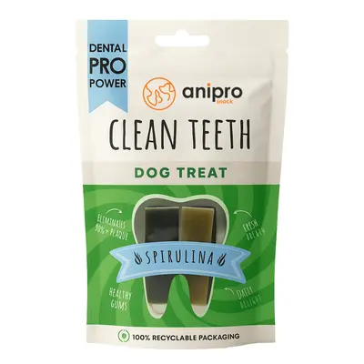 anipro Dental Pro Power - меки дъвчащи лакомства със спирулина, 84 г, зелен чай