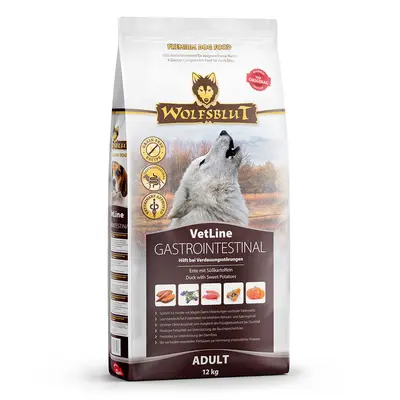 Wolfsblut VetLine Gastrointestinal суха храна за кучета със стомашно-чревни заболявания, патица и сладки картофи, 12 кг
