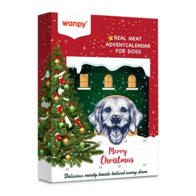 Wanpy Christmas Calendar for Dog  - Коледен календар за кучета с лакомства асорти с пилешко, говеждо, патица, 150 г