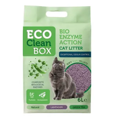 Eco Clean Box Тофу котешка тоалетна с биоензими ЛАВАНДУЛА, 2.5кг / 6л