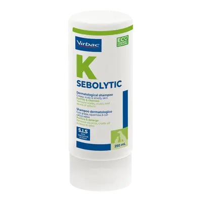 Virbac Sebolytic Shampoo - Шампоан за лечение на суха и влажна себорея при кучета и котки - 250 мл