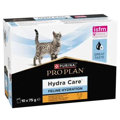 Purina Pro Plan Feline Hydracare Chicken - За котки в зряла възраст за увеличаване приема на вода и разреждане на урината, с вкус на пиле, пауч 10 х 75 г