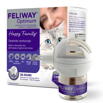 Feliway Optimum - успокояващи котешки феромони - дифузер и пълнител 48 мл