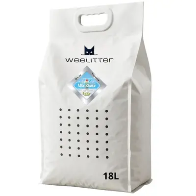 Weelitter PLUS Milk Shake 18 л. - Натурална, биоразградима соева котешка тоалетна + тапиока, аромат Млечен шейк - 18л