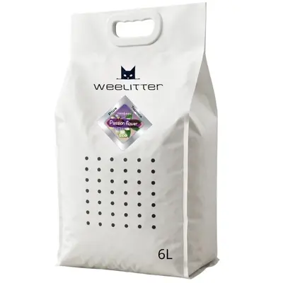 Weelitter PLUS Passion Flower 6 л. - Натурална, биоразградима соева котешка тоалетна + тапиока, аромат Пасифлора - 6л