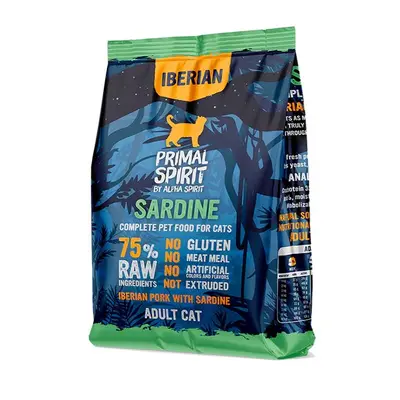 Primal Spirit IBERIAN Sardine for cats - Суха храна за котки с Иберийско свинско месо и сардини - 1кг