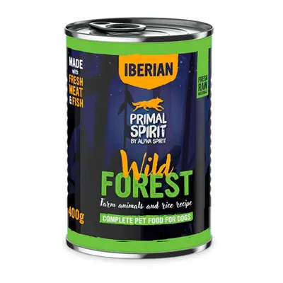 Primal Spirit Wild Forest - Пълноценна мокра храна за кучета със свинско и пуешко месо - консерва 400 г