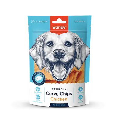 Wanpy Curvy Chips - лакомство за кучета, чипс с пилешко месо, 60 г
