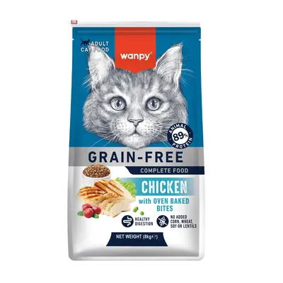 Wanpy Cat Grain Free Chicken - суха храна за котки с пилешко, без зърно, 8 кг