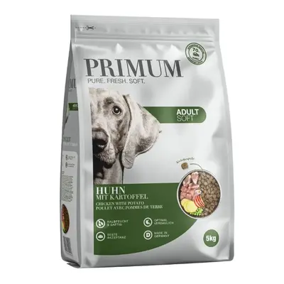 Primum Soft Monoprotein Chicken – мека, полувлажна гранулирана храна за израснали кучета, без зърно, с пилешко и картофи, 5 кг