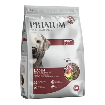 Primum Soft Monoprotein Lamb – мека, полувлажна гранулирана храна за израснали кучета, без зърно, с агнешко и картофи, 5 кг