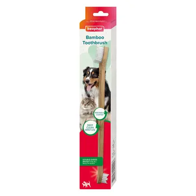 Beaphar Doubled-Ended Bamboo Toothbrush - Бамбукова четка за зъби с две глави, за кучета и котки