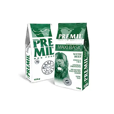 Premil Maxi Basic - пълноценна храна за кастрирани и предразположени към наднормено тегло кучета - 2,5 кг