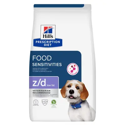 Hill's PRESCRIPTION DIET z/d Low Fat Soy AB+ – хидролизирана диета за кучета с хранителни алергии с ниски нива на мазнини с хидролизиран соев протеин - 3 кг