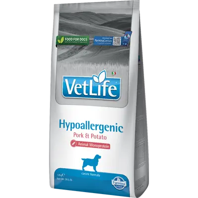 Farmina Vet Life Canine Hypoallergenic Pork & Potato - Хипоалергенна суха храна за кучета със свинско и картофи - 12 кг