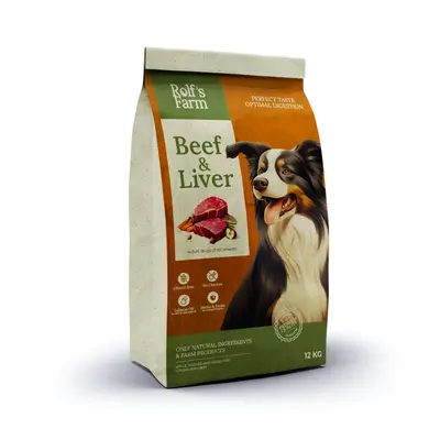 Rolf’s Farm Adult Beef&Liver – храна за кучета над 1 година с говеждо и дроб, 3 кг