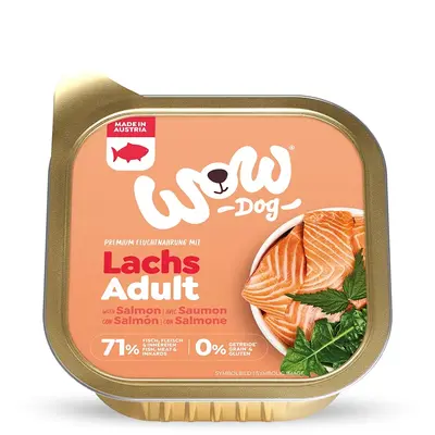 WOW Dog Adult salmon with dandelion and nettle - Пастет за кучета със сьомга, глухарче и коприва - 150 г