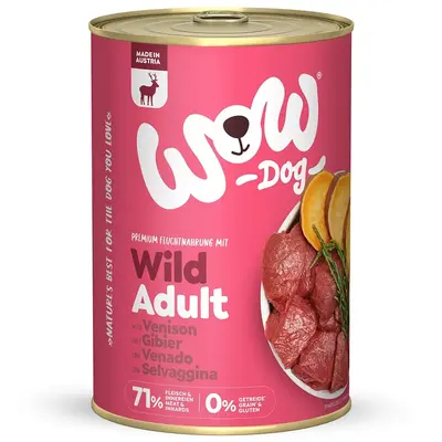 WOW Dog Adult venison with seaweed and sweet potato - За кучета в зряла възраст с еленско, водорасли и сладък картоф  - консерва 400 г