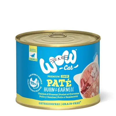 WOW Cat Junior Paté Chicken & Prawns - Пастет за котенца с пилешко и скариди - консерва 200 г