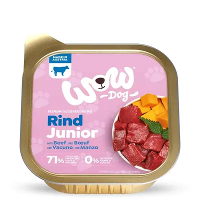 WOW Dog Puppy beef with pumpkin and nettle - Пастет за подрастващи кученца с говеждо, тиква и коприва - 150 г