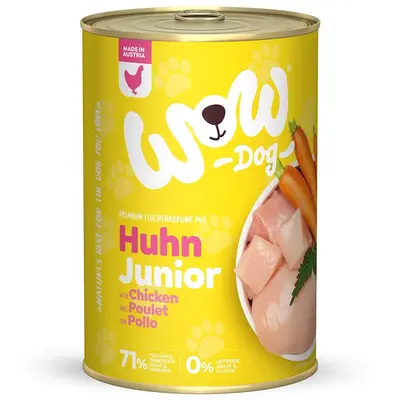 WOW Dog Puppy chicken with carrots and nettle -  За подрастващи кученца с пилешко, моркови и коприва - консерва 400 г