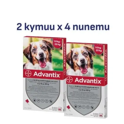 Bayer Advantix Spot On 10-25 кг - 2 КУТИИИ х  4 ПИПЕТИ