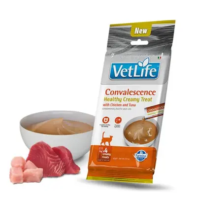 Vet Life Convalescence Healthy Creamy Treat with Chicken & Tuna - Кремообразни лакомства за котки с пилешко и риба тон - 4х15 г