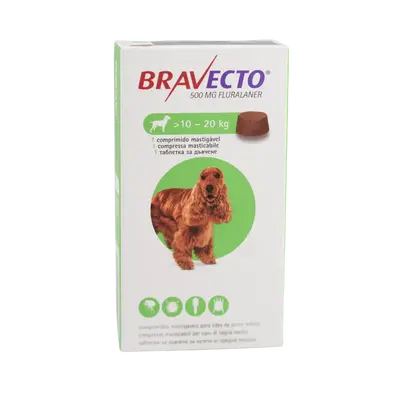 BRAVECTO ® Chew™ - обезпаразитяващи таблетки за кучета от 10 кг до 20 кг