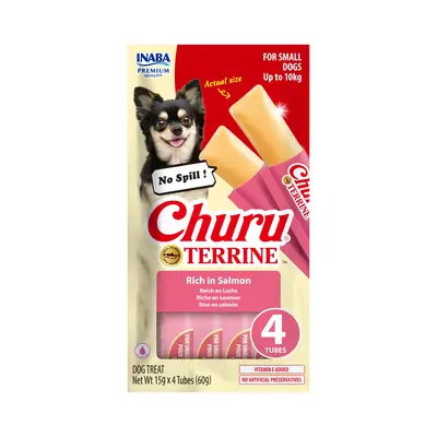Churu Terrine - Лакомство за кучета от дребни породи със сьомга  4 х 15 г