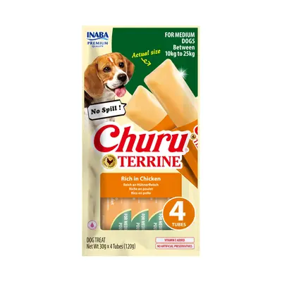 Churu Terrine - Лакомство за кучета  от средни породи с пиле 4 х 30 г