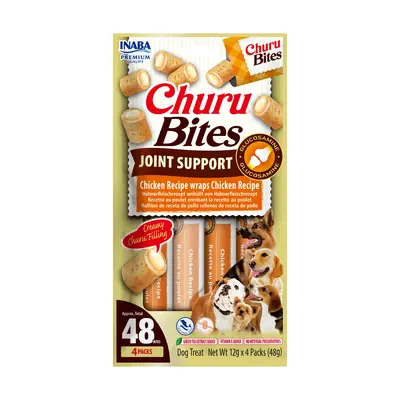 Churu Bites Joint - Лакомство за кучета, подпомагащо подвижността на ставите - хапки-руло с крем от пиле, 4 бр.