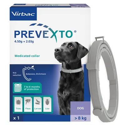 Virbac PREVEXTO® - противопаразитна каишка  за големи  кучета над 8 кг