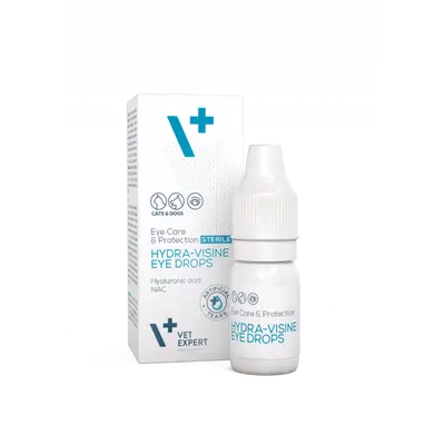 Vet Expert Hydra-Visine Eye Drops - Изкуствени сълзи под формата на капки за очи, 7 мл