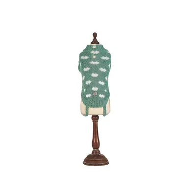 FreeDog Cloudy Sweater GREEN - пуловер за куче, зелен на облачета