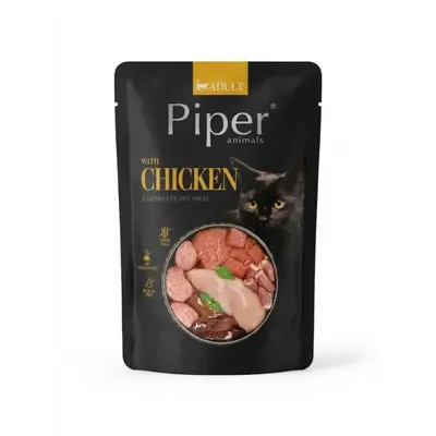 Piper Cat Chicken - пауч за за израснали котки и котенца с пилешко 10 бр х 100 гр