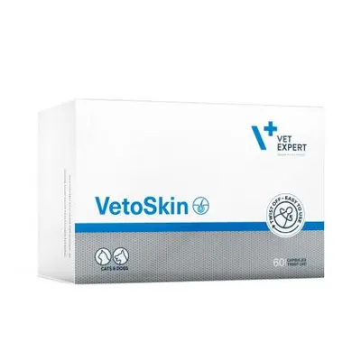 Vetexpert  VetoSkin - хранителна добавка за кучета и котки при всички типове дерматологични проблеми - 60 таб.