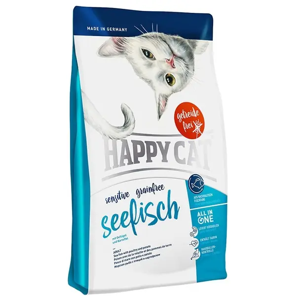 Happy Cat Sensitive Seefisch суха храна за котки с морска риба