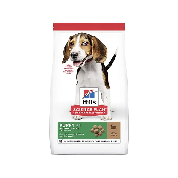 Hill's Science Plan Canine Puppy Medium Lamb - Пълноценна суха храна за подрастващи кученца от средни породи с агнешко - 2.5 kg