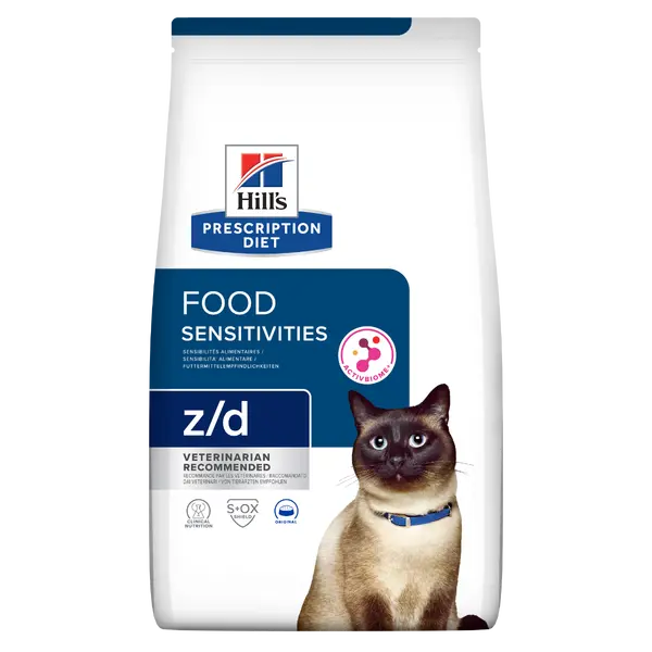 Hill's PRESCRIPTION DIET z/d Food Sensitivities - лечебна суха храна за котки с хранителни алергии с хидролизиран протеин