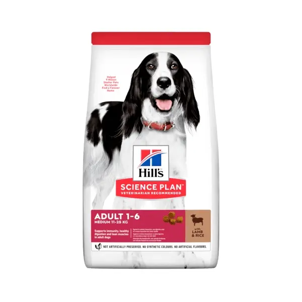 Hill's Science Plan Canine Adult Medium Lamb - кучета от средни породи с агнешко - 14 кг