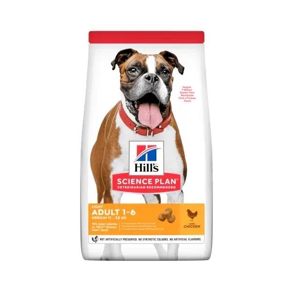 Hill's Science Plan Canine Adult Medium Light Chicken - диетична храна за кучета от средни породи - 14 кг