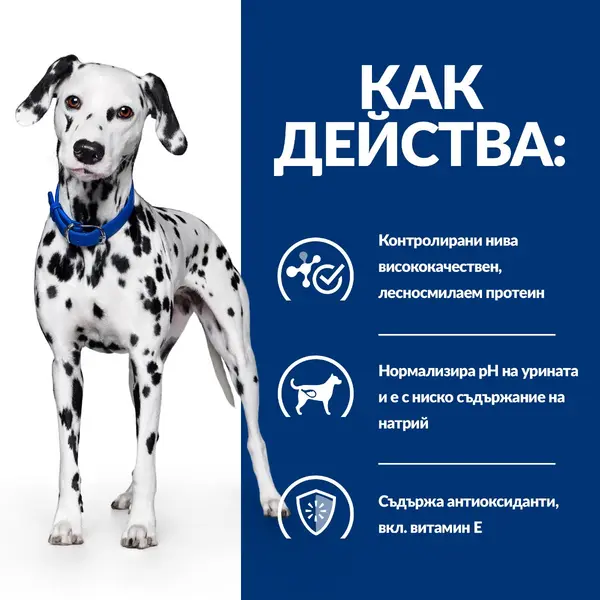 Hill's Prescription Diet u/d - лечебна суха храна за кучета с уринарни проблеми, цистеинови и пуринови уролити