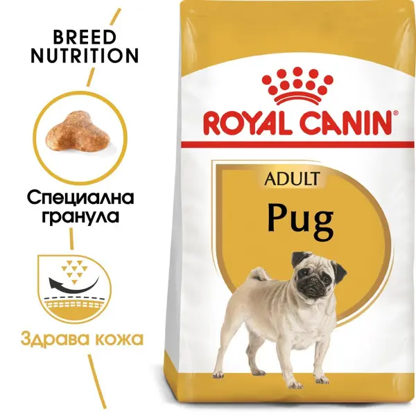 Royal Canin Pug Adult - за кучета порода мопс на възраст над 8 месеца  - 1.5 кг