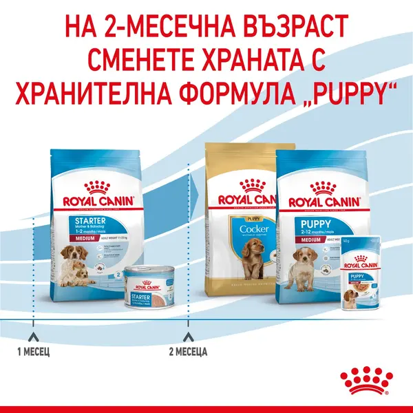 ROYAL CANIN® MEDIUM STARTER MOTHER&BABYDOG - суха храна за бременни, кърмещи, подрастващи кучета