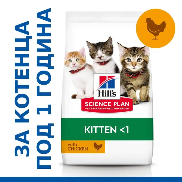 Hill's Science Plan Feline Kitten Chicken - храна за котенца с пиле - 0.300 kg