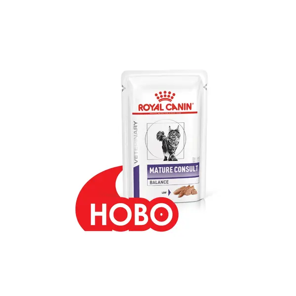 Royal Canin Mature Consult Balance Pouch - Пълноценна мокра храна за котки в зряла възраст над 7 години с предразположеност към наддаване на тегло - 12x85 гр