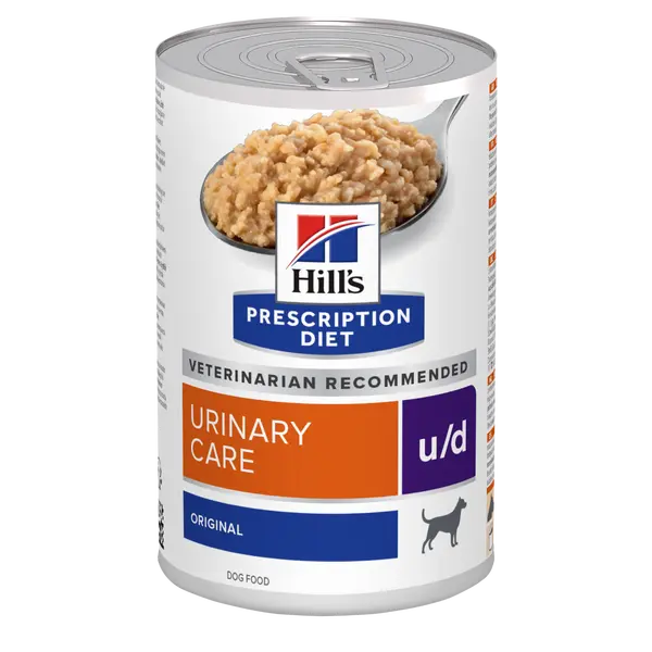 Hill's PRESCRIPTION DIET u/d Urinary Care - лечебна мокра храна за кучета с уринарни проблеми, с уратни и цистинови уринарни камъни, консерва  370 гр.