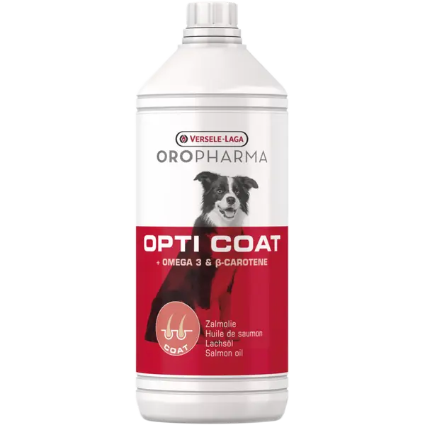 Oropharma OPTI COAT- хранителна добавка за кучета - за лъскава козина и здрава кожа  - 250 мл